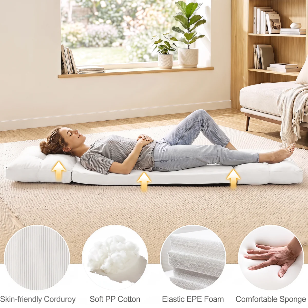 5 Level Adjustable Gaming Lazy Lounger-White - White – image 10