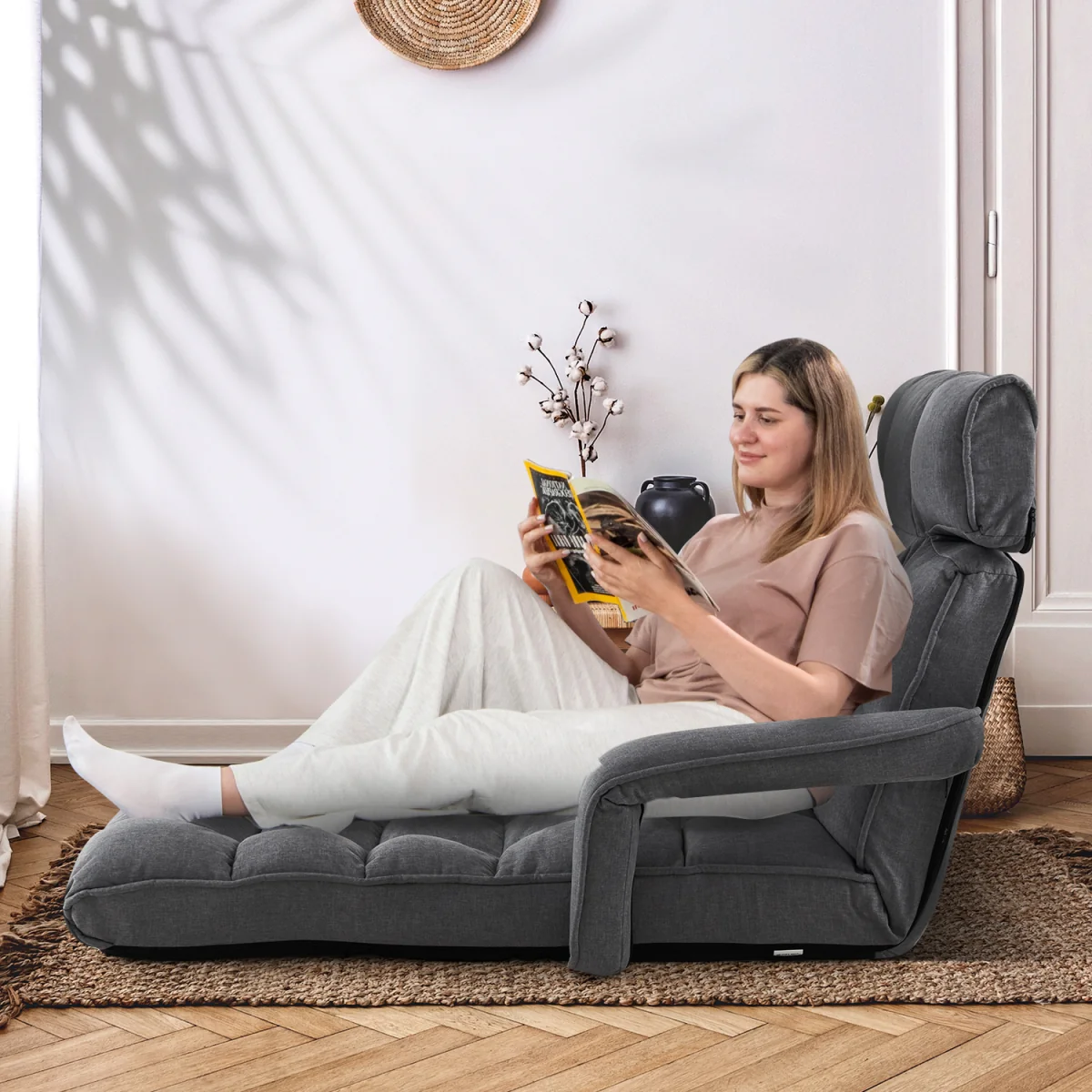 Indoor Chaise Lounger Sofa - Grey – image 4