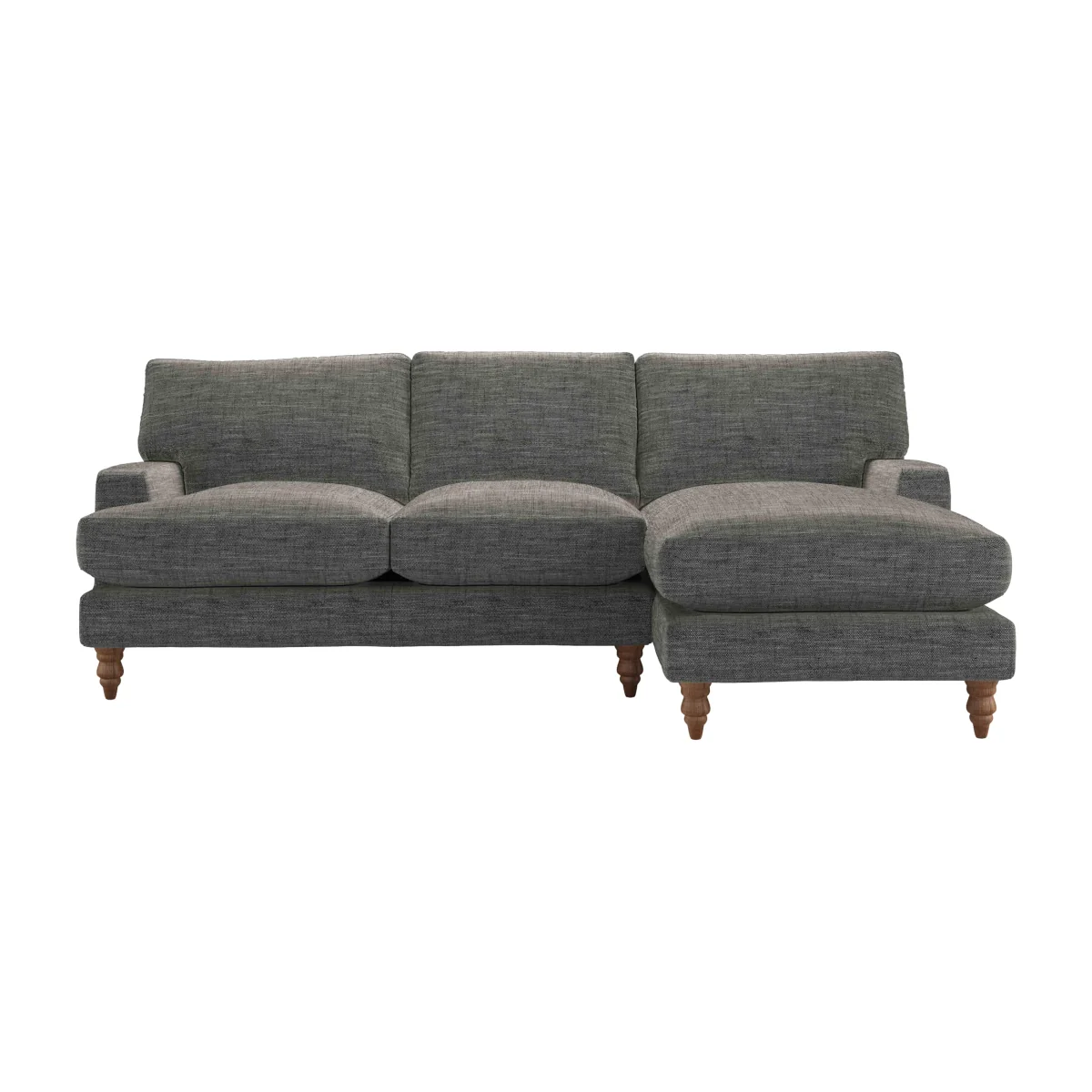 Isla Medium RHF Chaise Sofa in Liquorice Baylee Multi-Tone Viscose Linen – image 1
