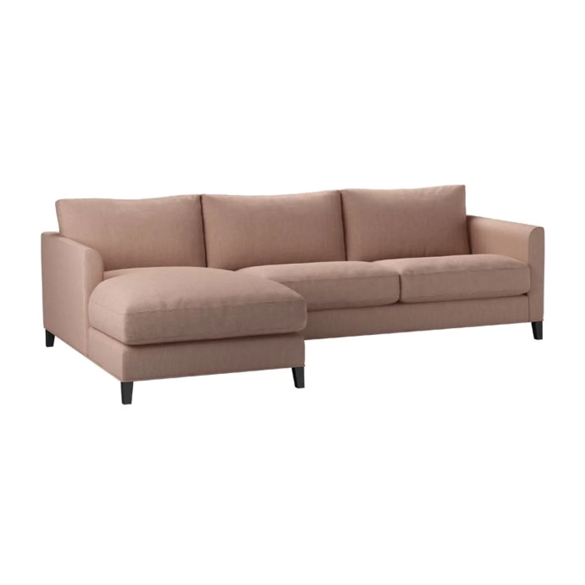 Izzy Medium LHF Chaise Sofa in Blush Pure Belgian Linen - sofa.com
