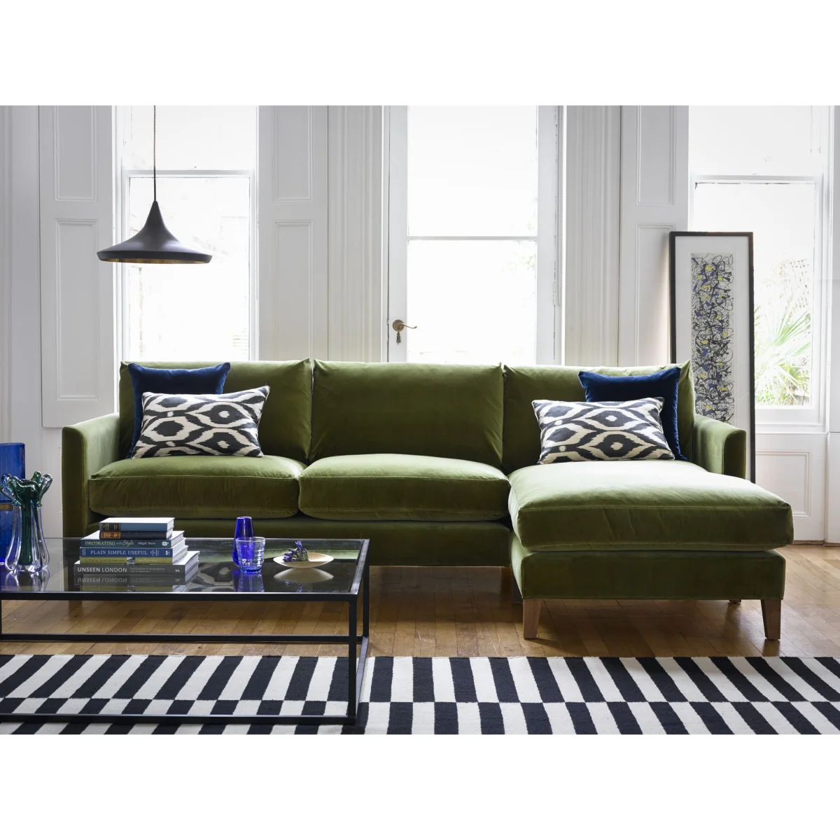 Izzy Large RHF Chaise Sofa in Liquorice Baylee Multi-Tone Viscose Linen – image 2