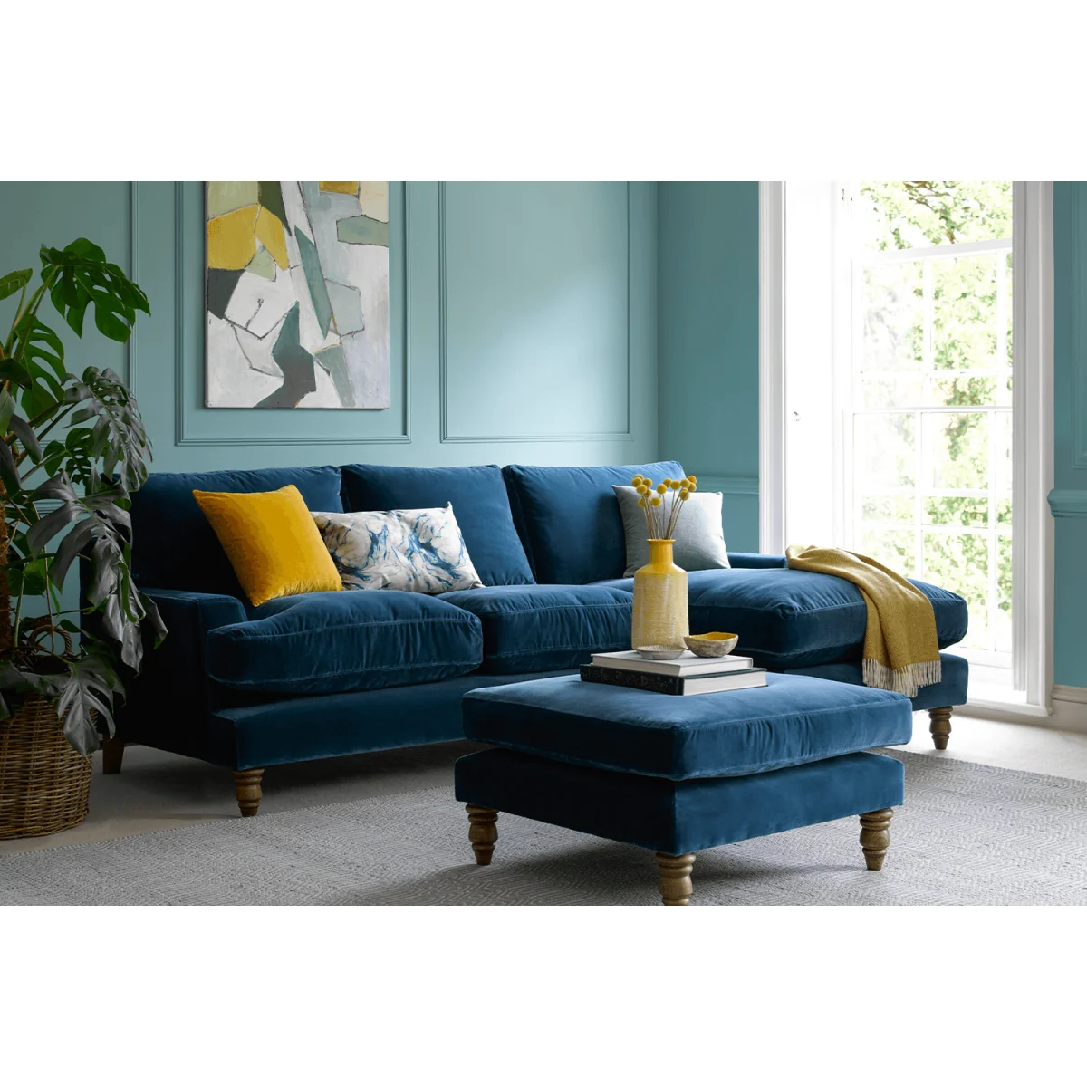 Isla Medium LHF Chaise Sofa in Damson Smart Velvet – image 2