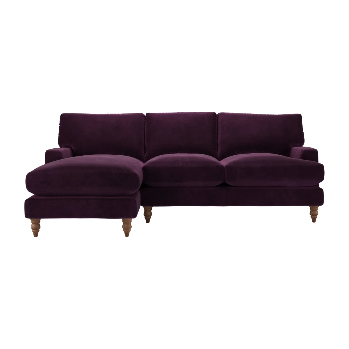 Isla Medium LHF Chaise Sofa in Damson Smart Velvet – image 1