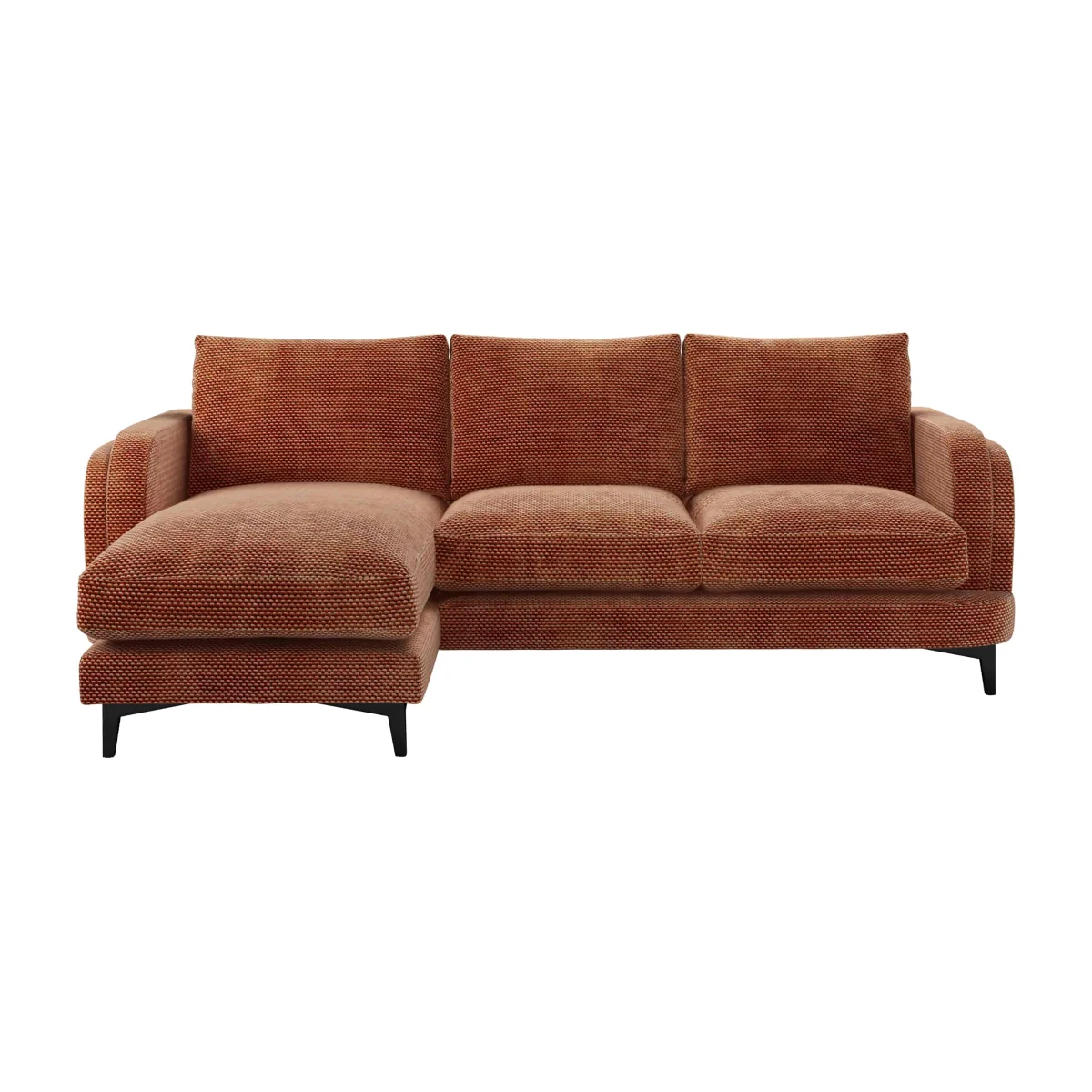 Boston Curved Arm LHF Chaise Sofa in Pomegranate Bubble Velvet – image 1