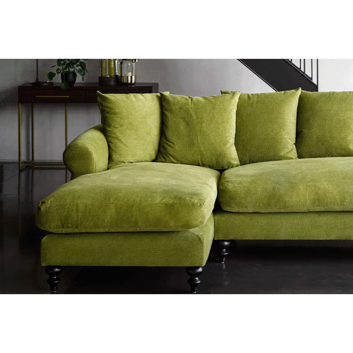 Teddy RHF Chaise Sofa in Liquorice Baylee Multi-Tone Viscose Linen – image 3
