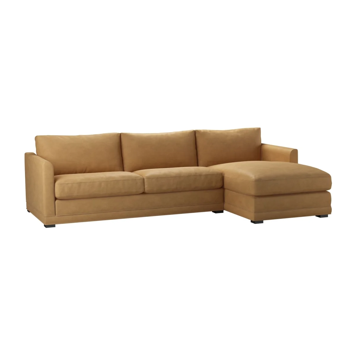 Aissa Large RHF Chaise Sofa in Turmeric Powdered Leather - sofa.com