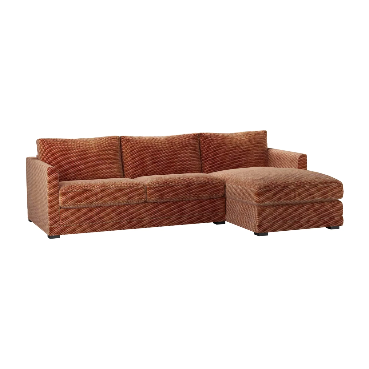 Aissa Medium RHF Chaise Sofa in Pomegranate Bubble Velvet – image 1