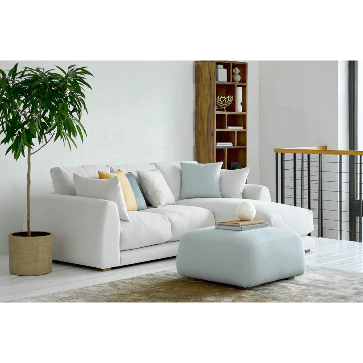 Carmel LHF Chaise Sofa in Sea Spray Aquaclean Clever Chenille – image 2