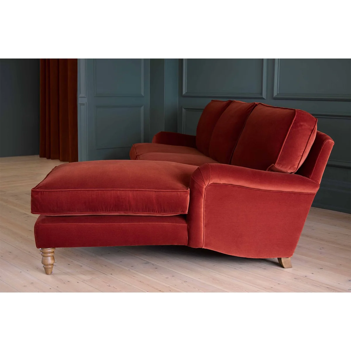 Bluebell Large RHF Chaise Sofa in Damson Smart Velvet – image 6