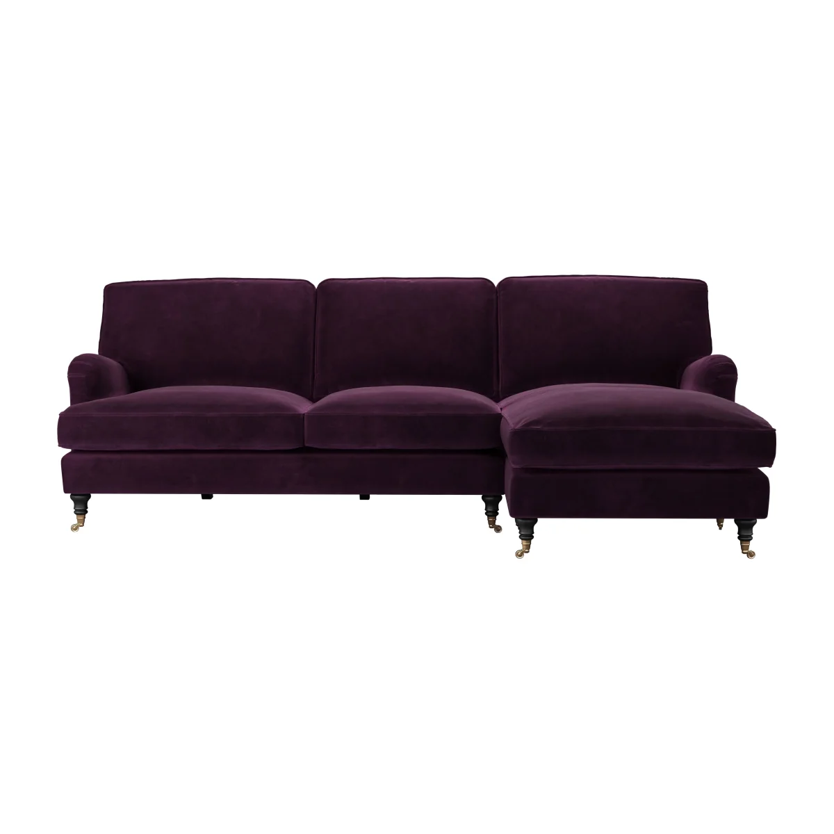Bluebell Large RHF Chaise Sofa in Damson Smart Velvet – image 1