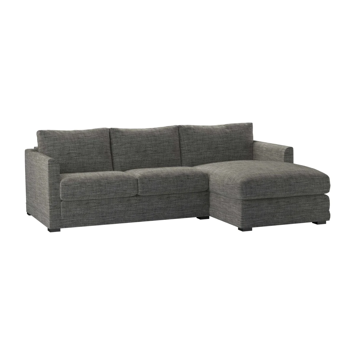 Aissa Small RHF Chaise Sofa in Liquorice Baylee Multi-Tone Viscose Linen – image 1