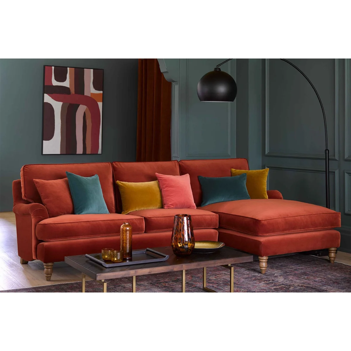 Bluebell Large RHF Chaise Sofa in Celadon Easy Cotton – image 3