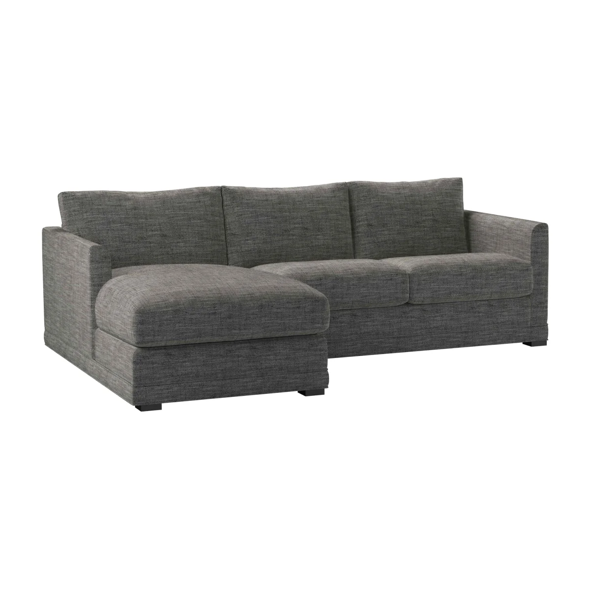 Aissa Small LHF Chaise Storage Sofa in Liquorice Baylee Multi-Tone Viscose Linen – image 1