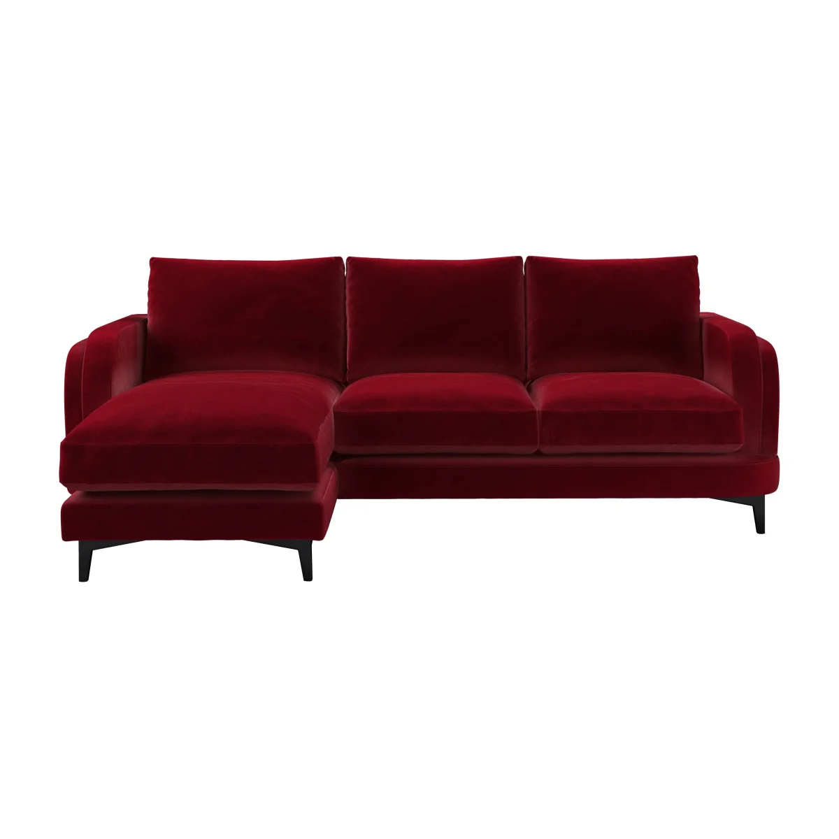 Boston Curved Arm LHF Chaise Sofa in Malbec Cotton Matt Velvet – image 1