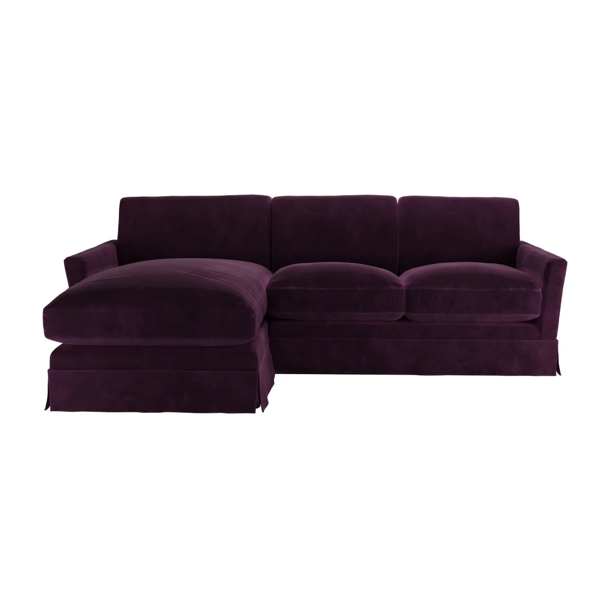 Otto Medium LHF Chaise Sofa in Damson Smart Velvet – image 1