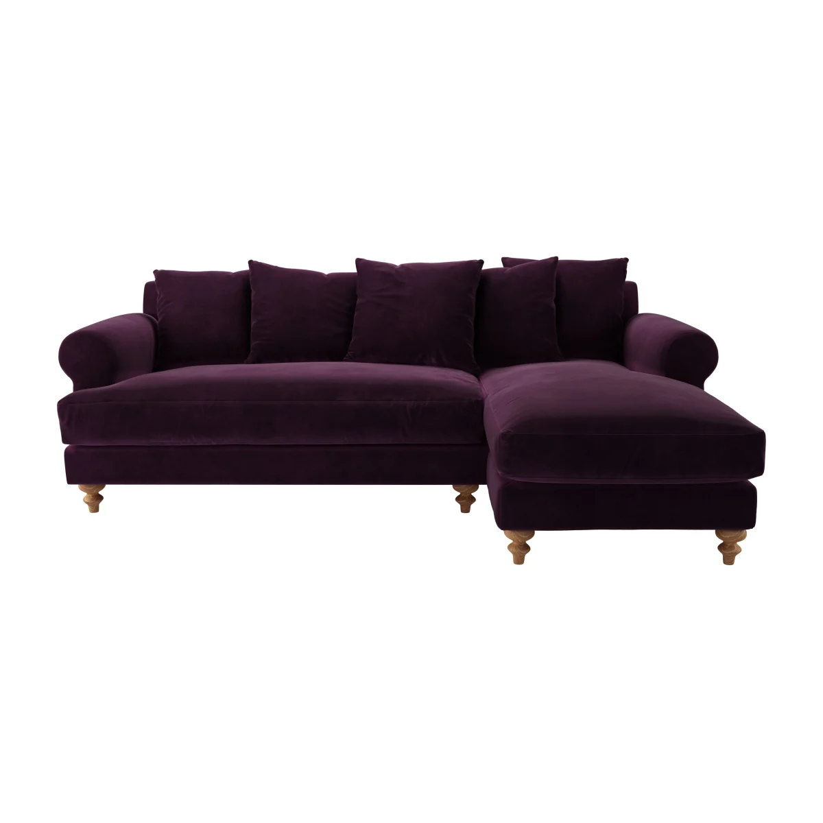 Teddy RHF Chaise Sofa in Damson Smart Velvet – image 1