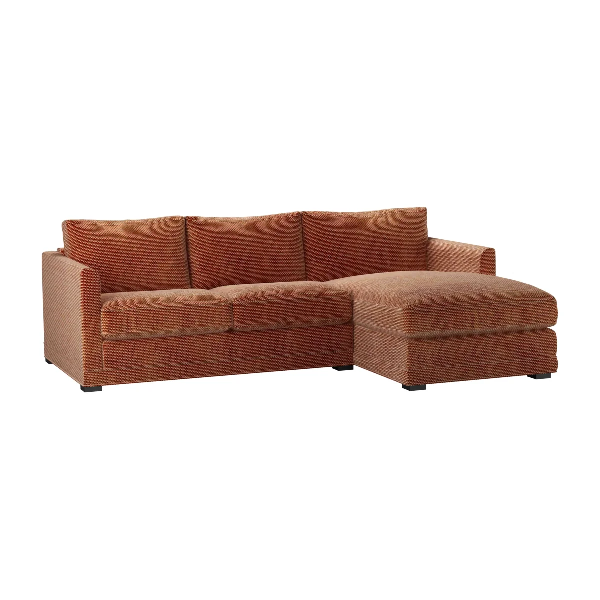 Aissa Small RHF Chaise Storage Sofa in Pomegranate Bubble Velvet – image 1