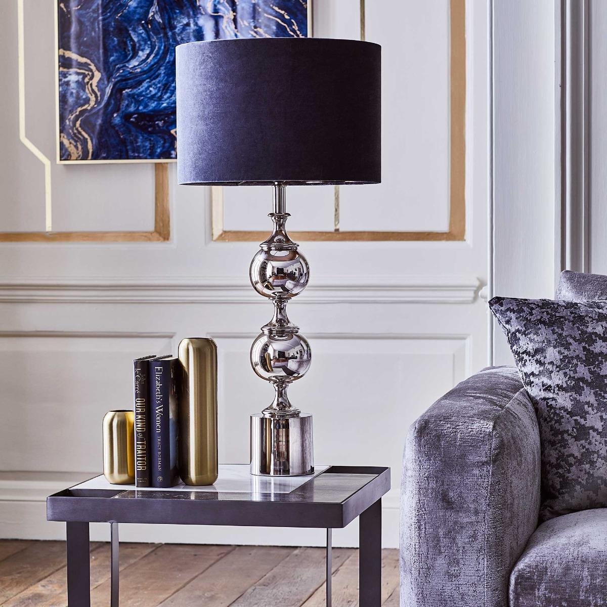 Sculpted Silver Table Lamp, Grey | Barker & Stonehouse – image 2