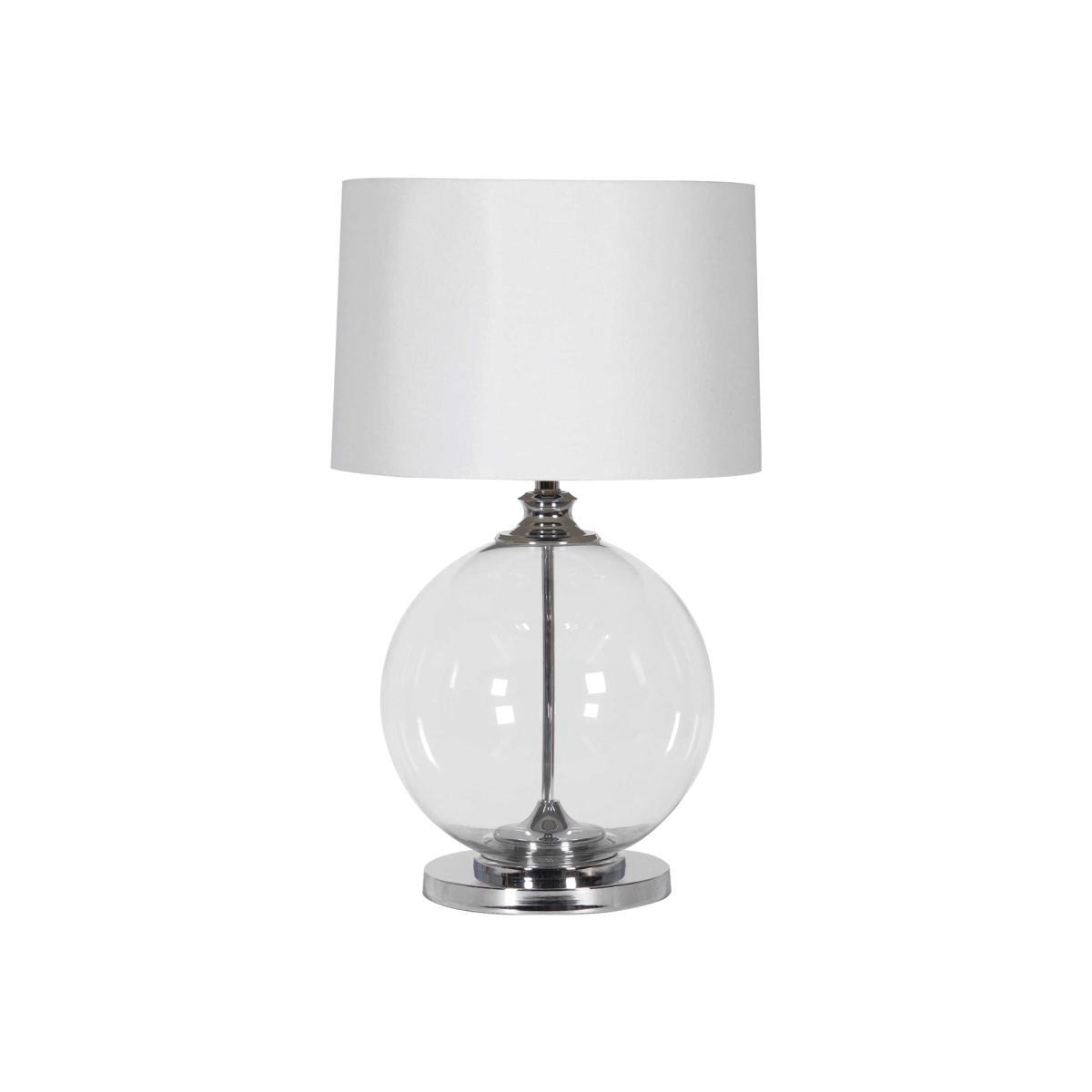 Glass Ball Table Lamp, Chrome – image 1
