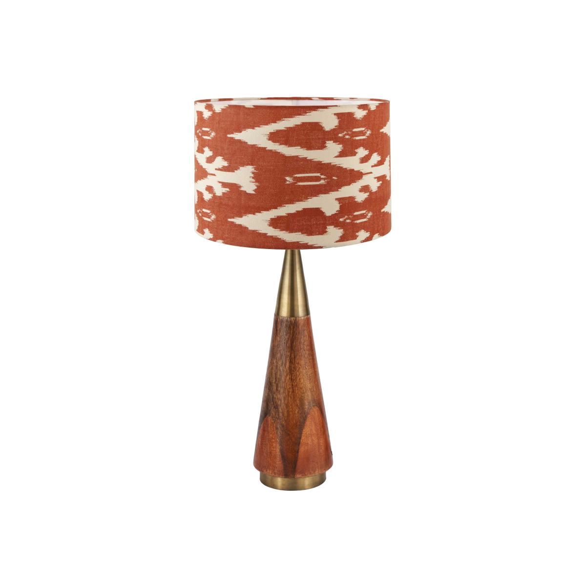 Brass Ikat Table Lamp, Orange | Barker & Stonehouse