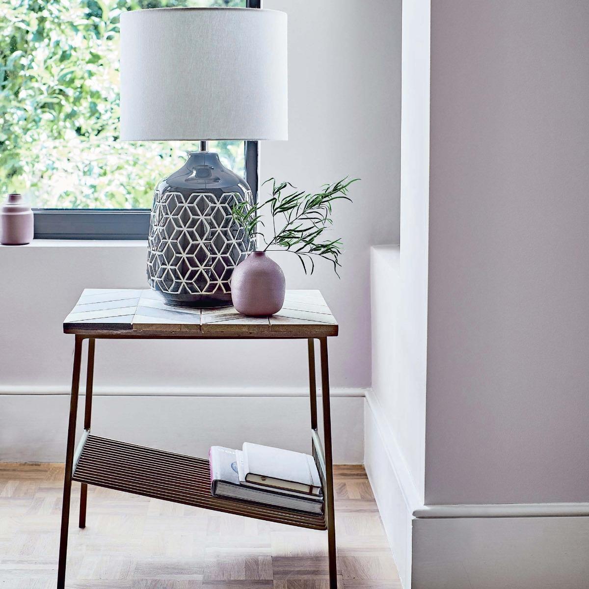Dark Grey Geo Ceramic Table Lamp | Barker & Stonehouse – image 2