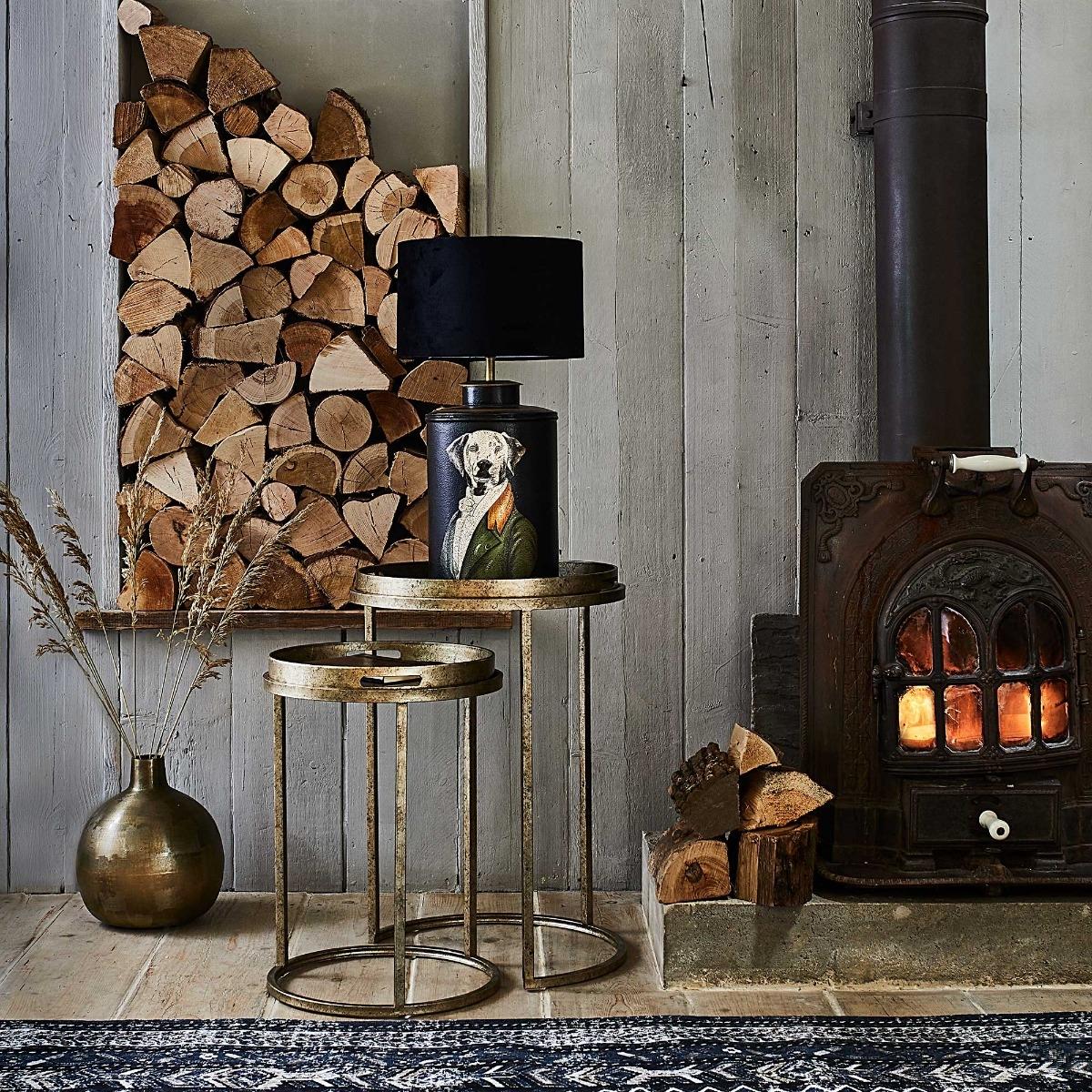 Black Hand Painted Dog Table Lamp Metal | Barker & Stonehouse – image 2
