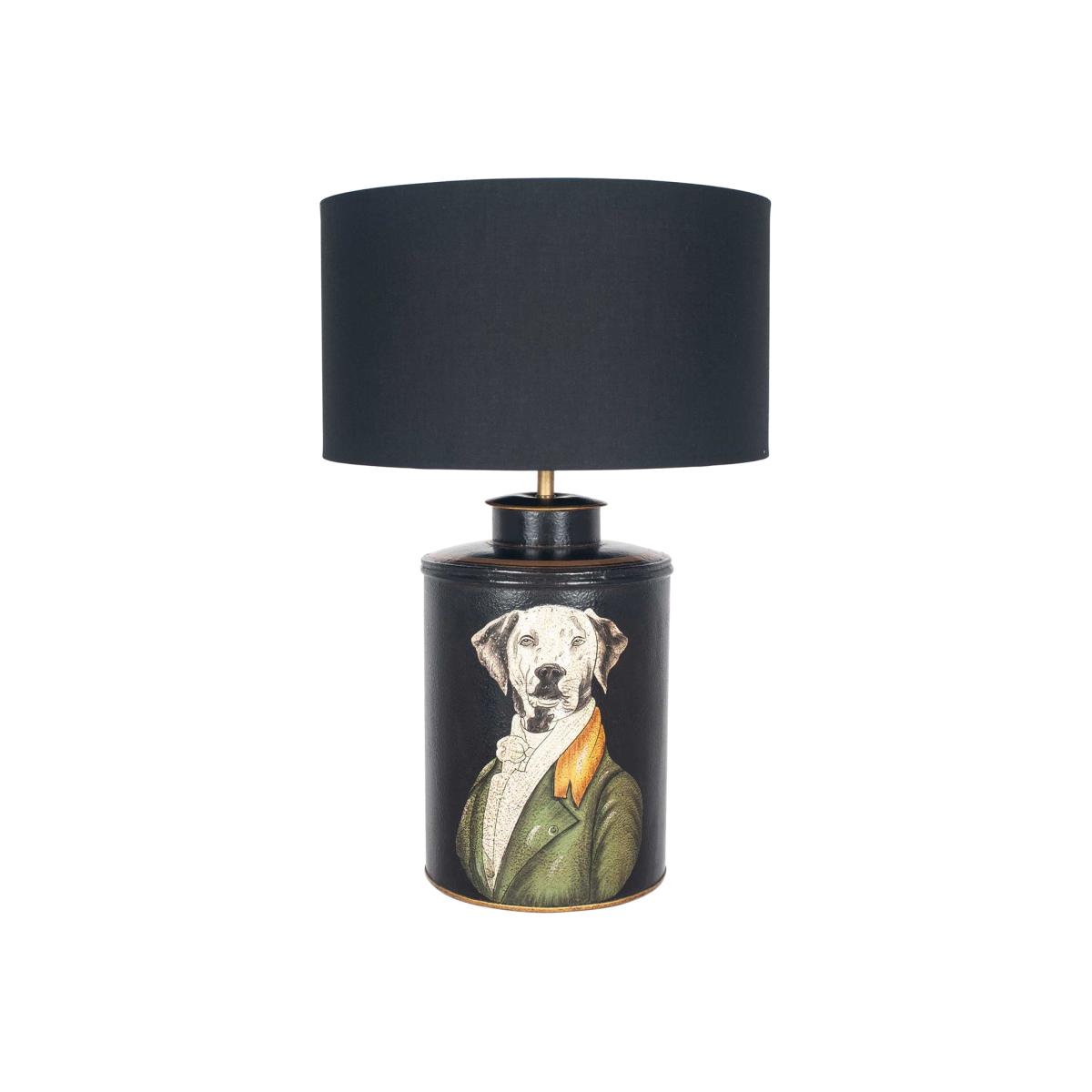 Black Hand Painted Dog Table Lamp Metal | Barker & Stonehouse – image 1