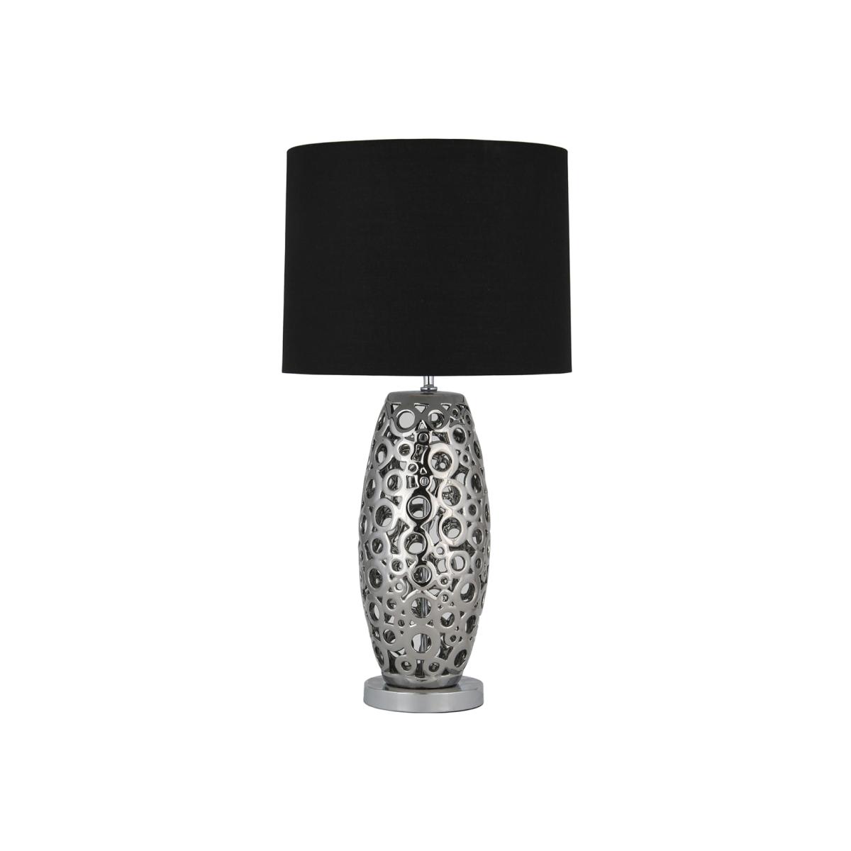 Tall Circles Table Lamp, Silver Metal | Barker & Stonehouse