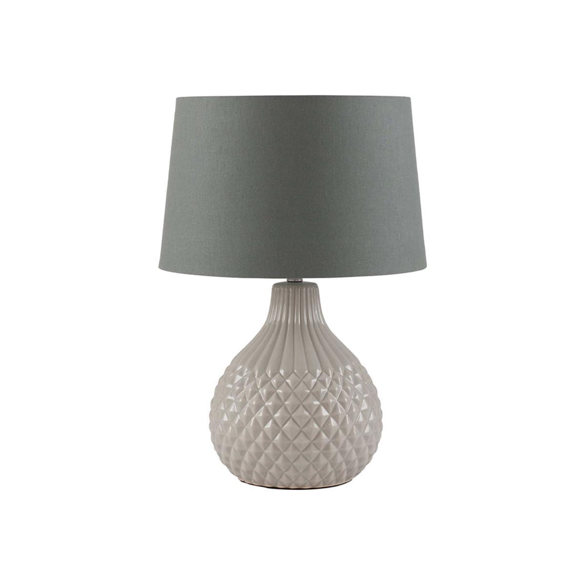Geo Ceramic Table Lamp, Grey – image 1