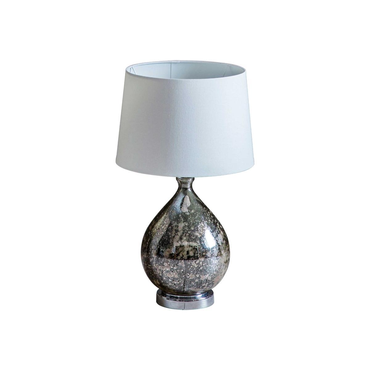 Mottled Glass Table Lamp Silver