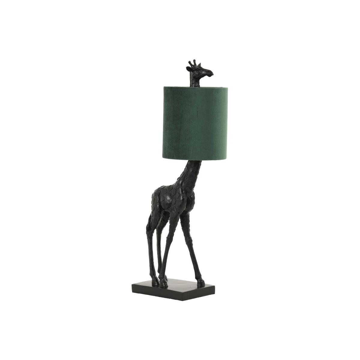 Giraffe Table Lamp, Black and Green