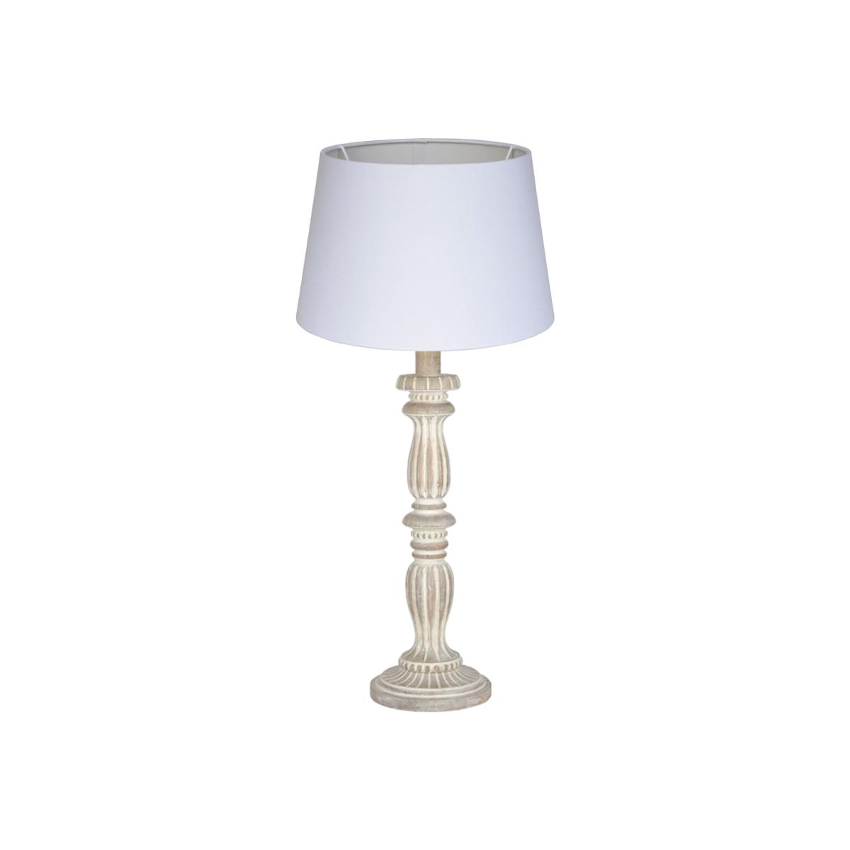 Cream Wash Wood Table Lamp | Barker & Stonehouse