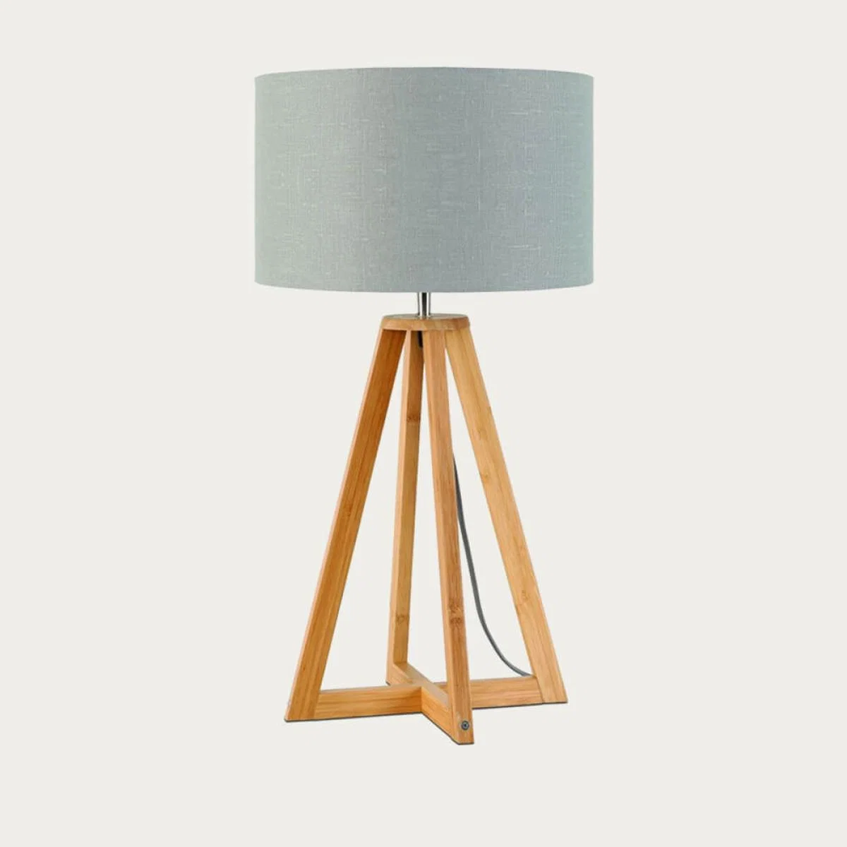 Natural/Light Grey Everest Bamboo Table Lamp – image 1