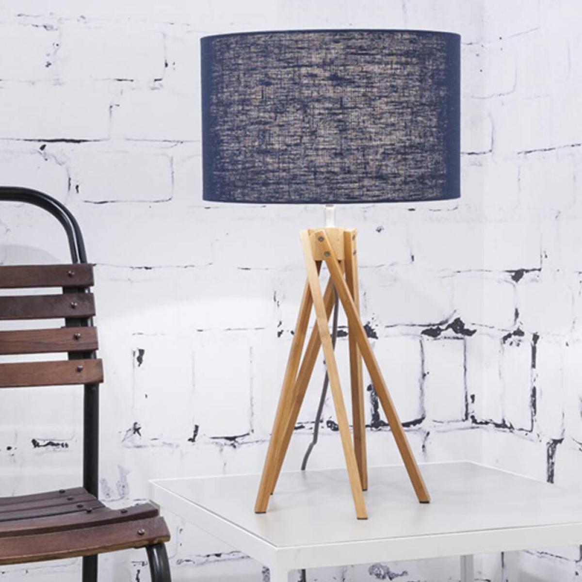 Natural/Blue Denim Kilimanjaro Bamboo Table Lamp – image 2