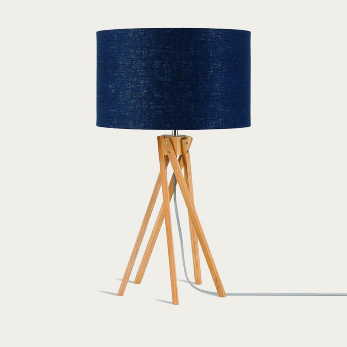 Natural/Blue Denim Kilimanjaro Bamboo Table Lamp – image 1