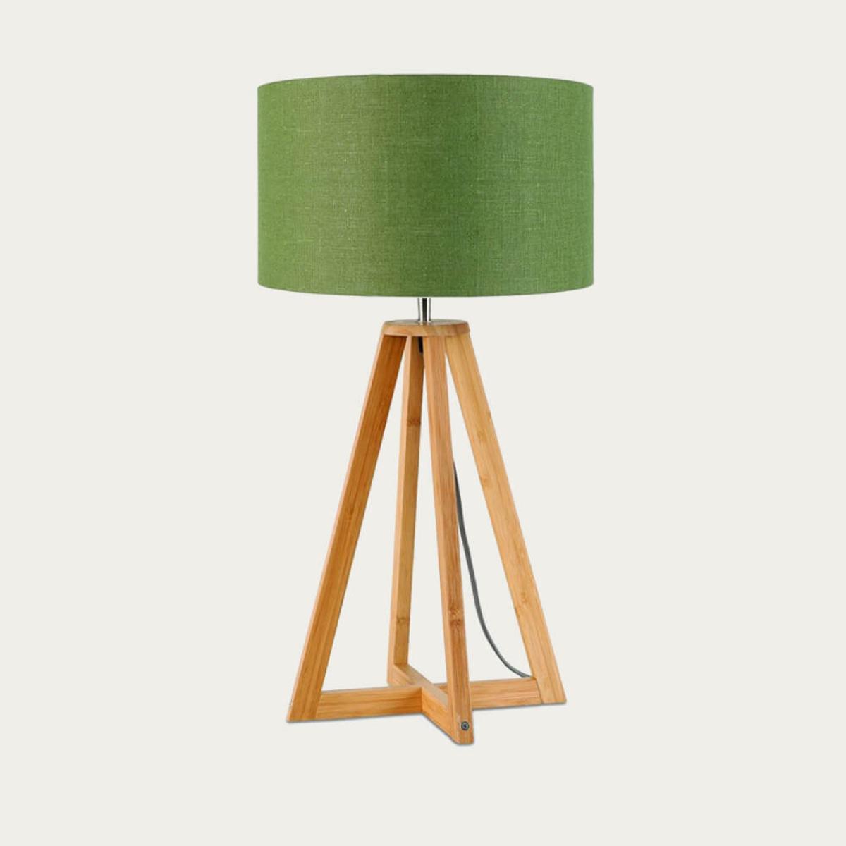 Natural/Green Forest Everest Bamboo Table Lamp – image 1