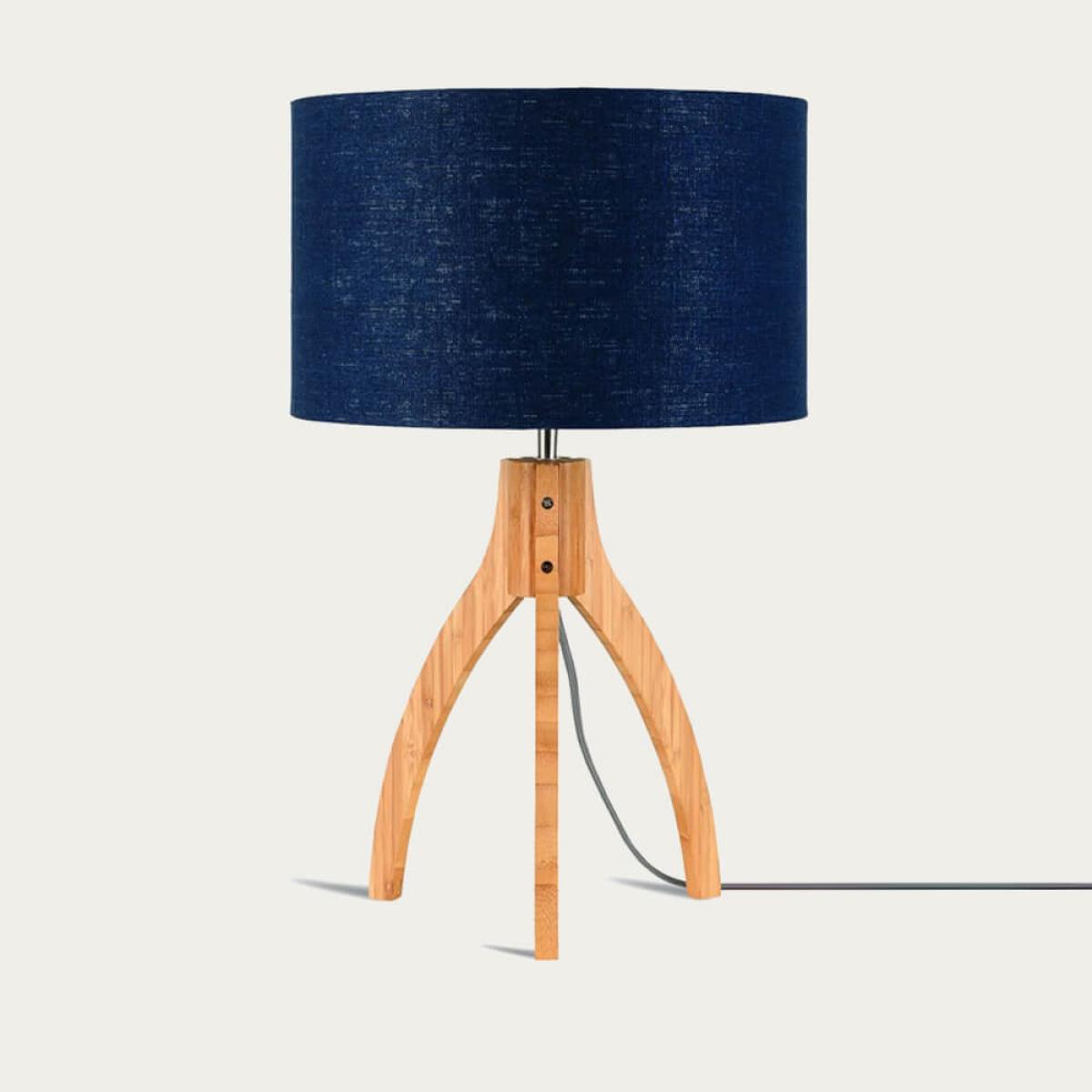 Natural/Blue Denim Annapurna Bamboo Table Lamp – image 1