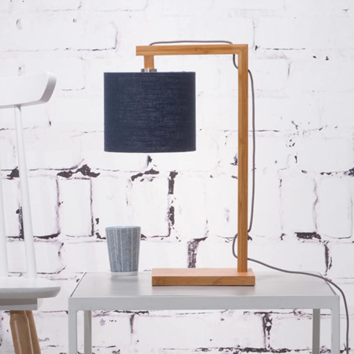 Natural/Blue Denim Himalaya Bamboo Table Lamp – image 2