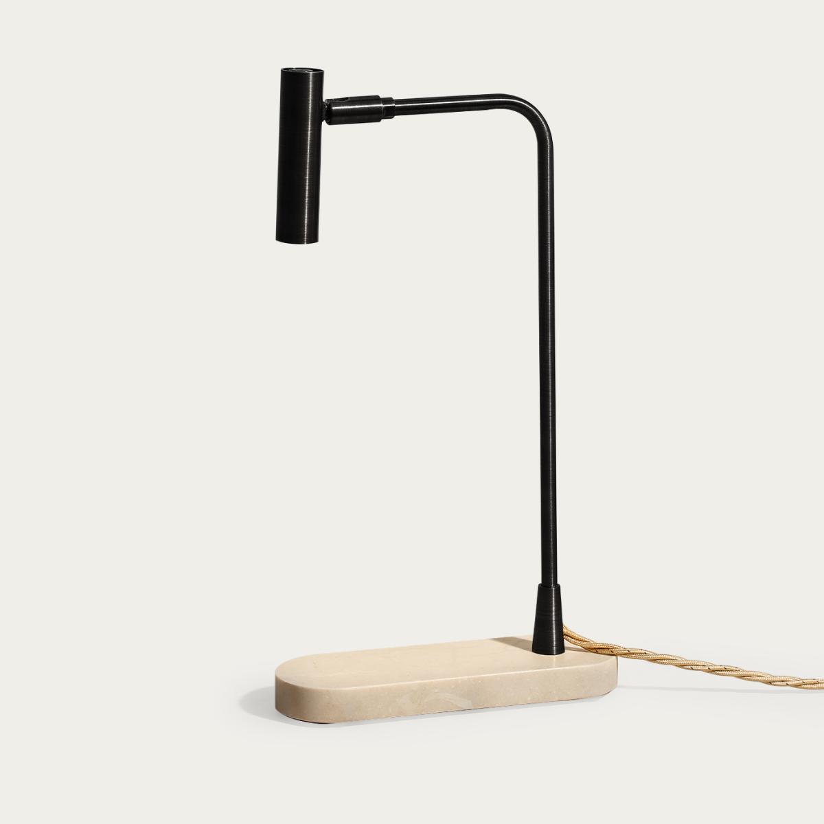 Black Matte/White Terrazzo Book Table Lamp - UK Plug