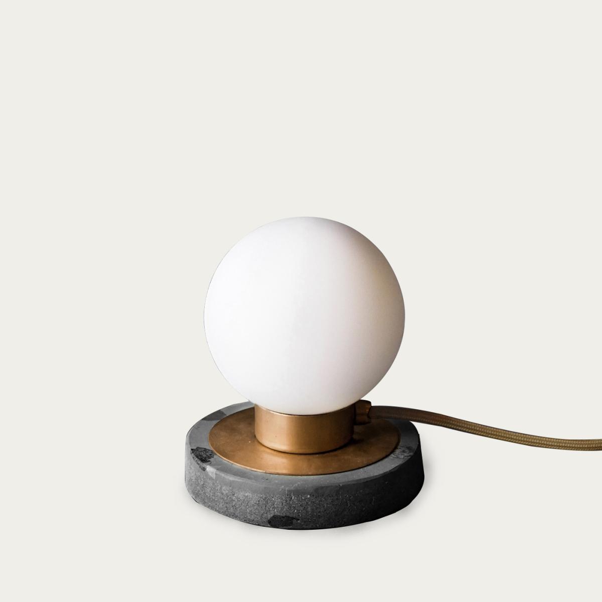 Brushed Aged Brass Disco Mini Terrazzo Table Lamp - UK Plug