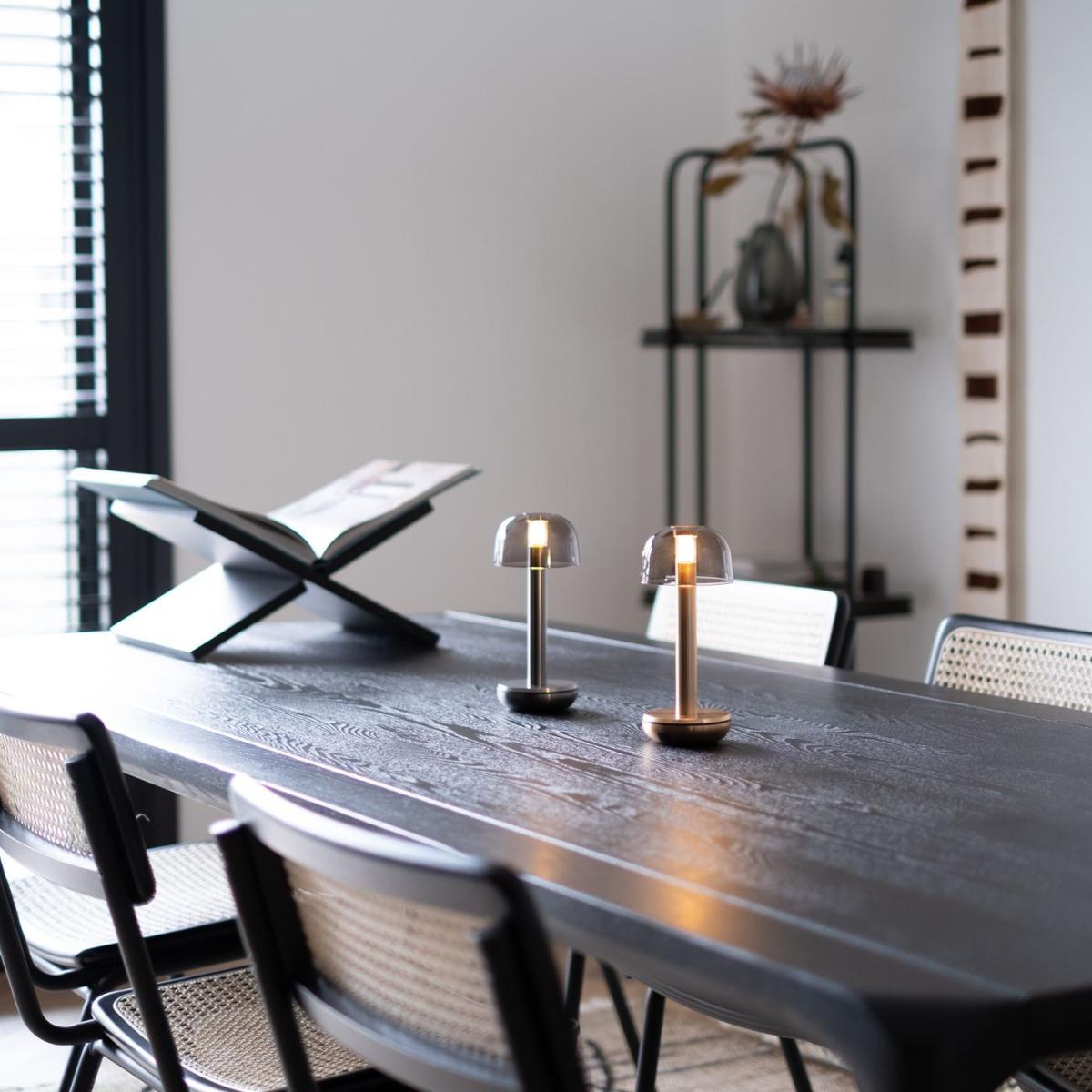 Gold Smoked Glass Two Table Light – image 8