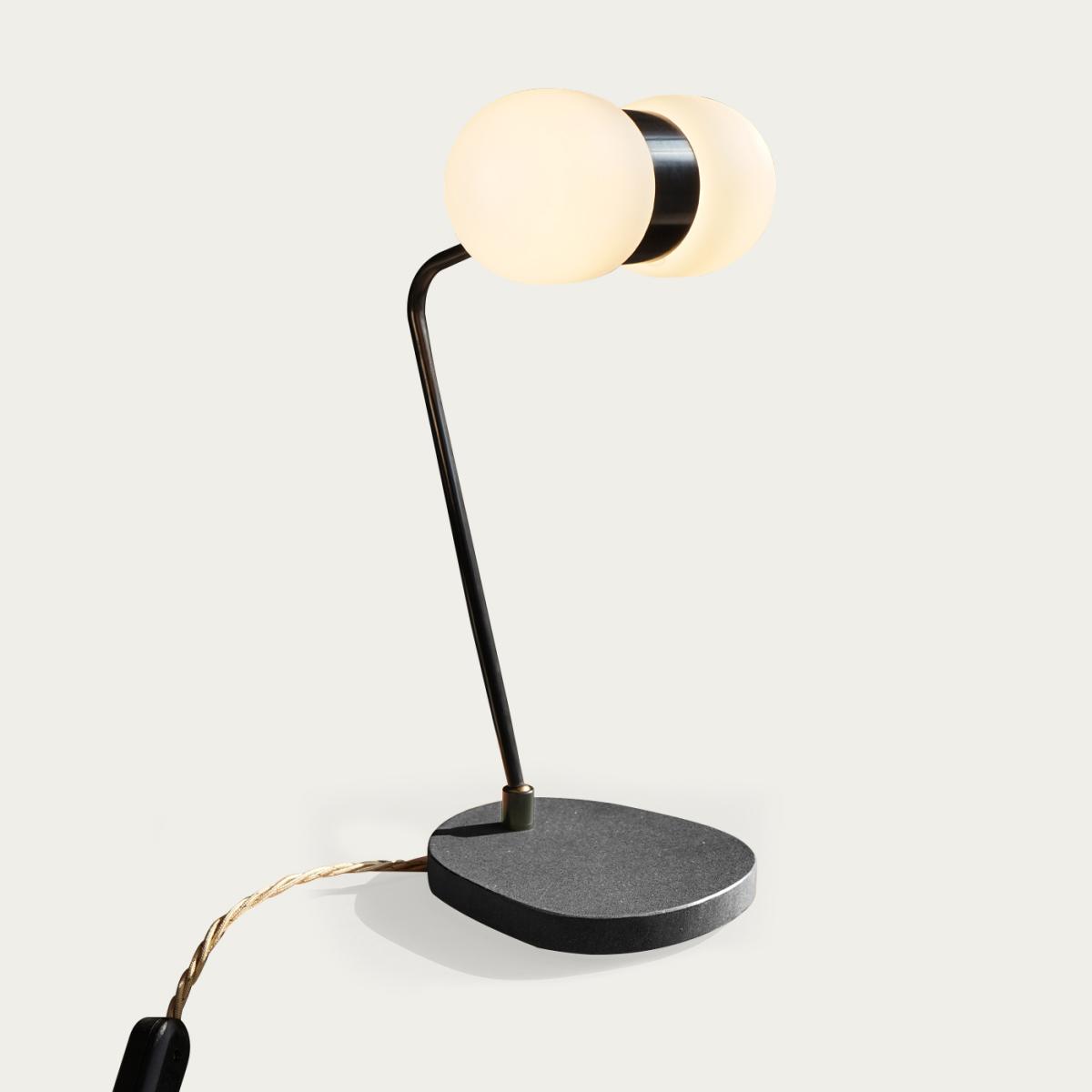 Black Matte/Black Terrazzo Nuvol Double Table Lamp - EU Plug
