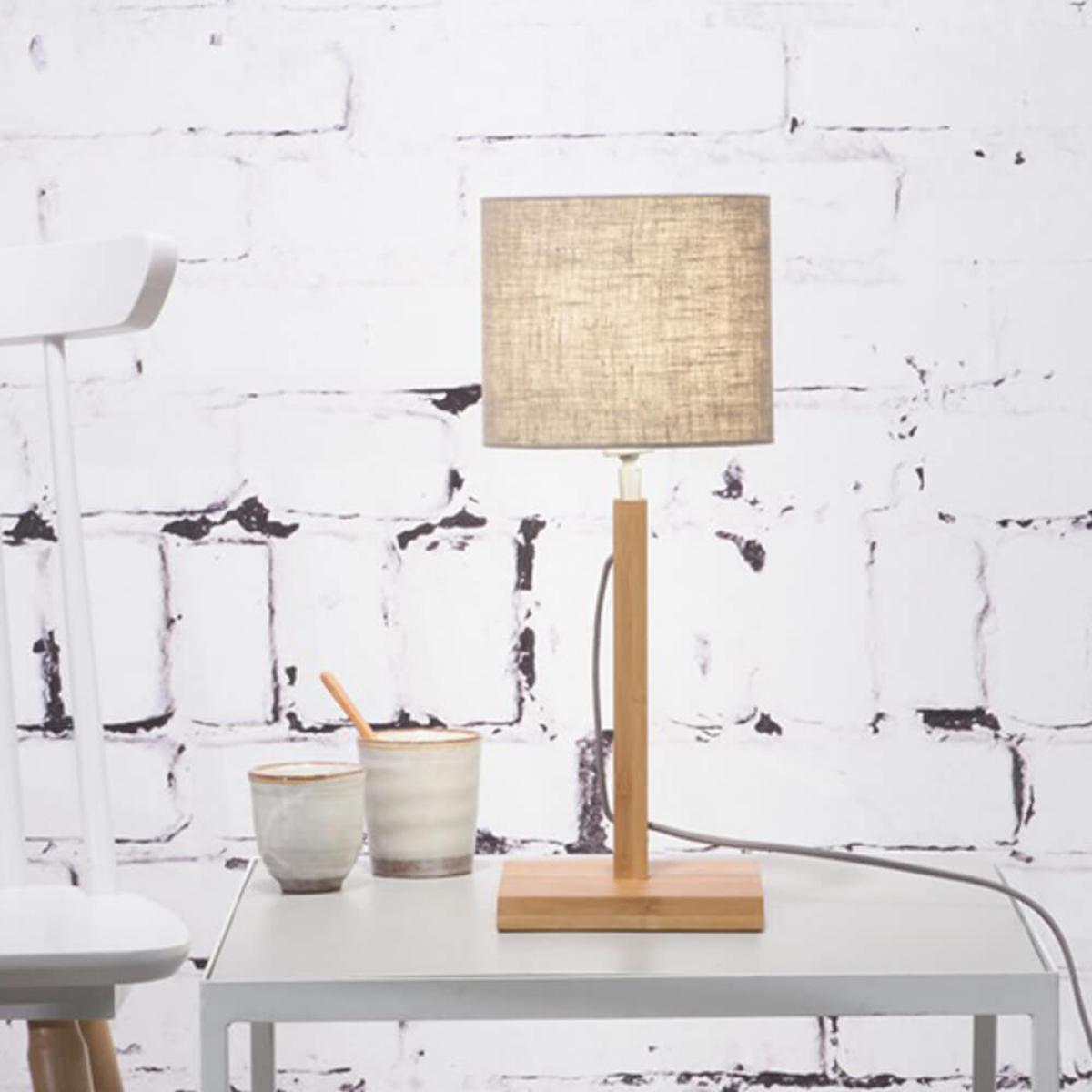 Natural/Linen Light Fuji Bamboo Table Lamp – image 2
