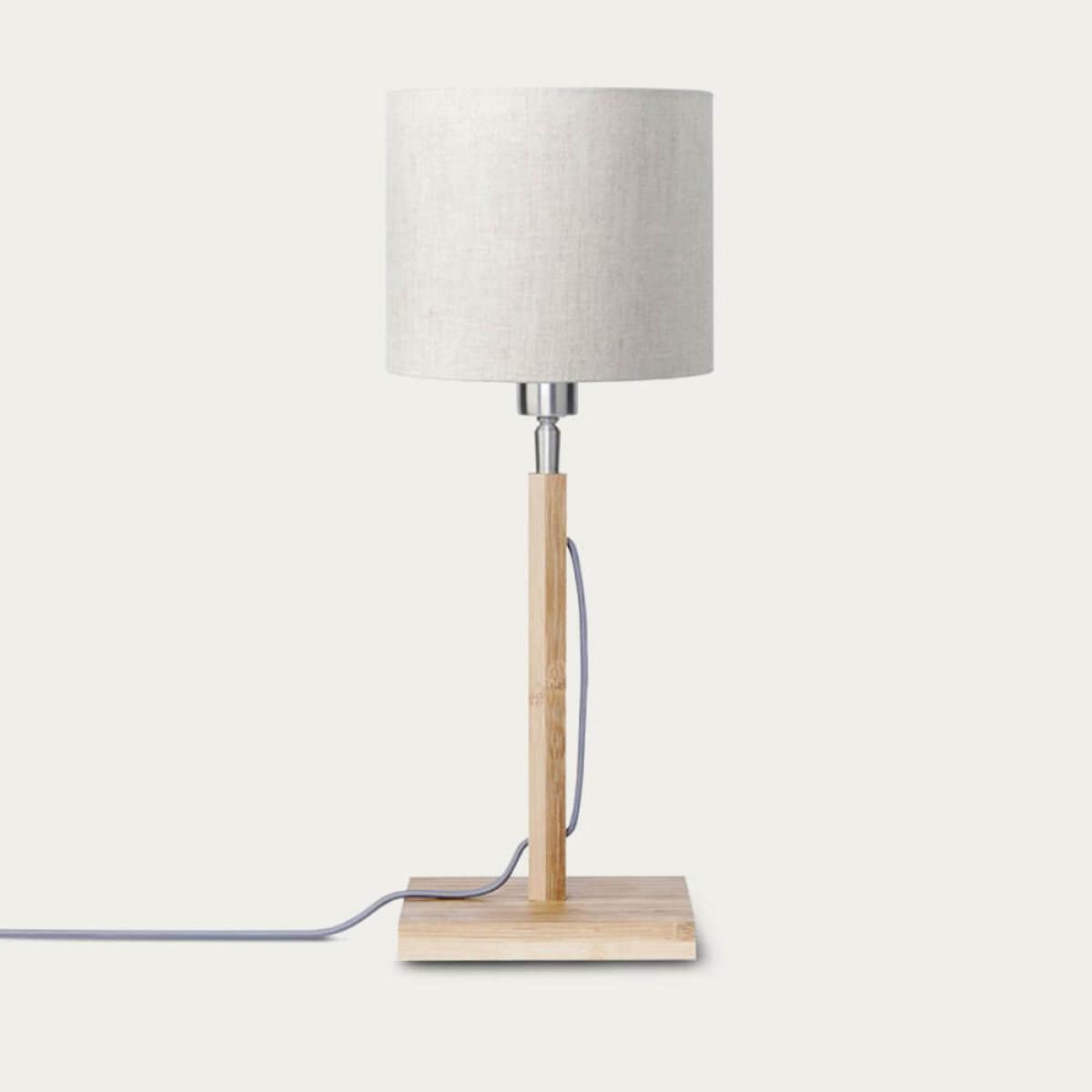 Natural/Linen Light Fuji Bamboo Table Lamp – image 1
