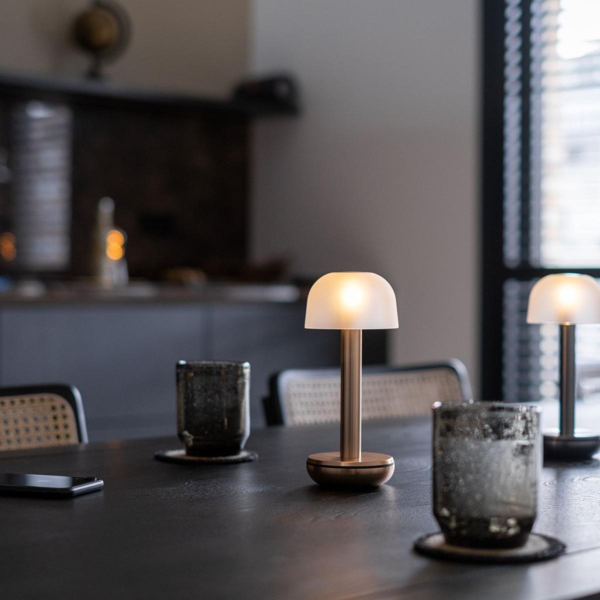 Titanium Frosted Glass Two Table Light – image 2
