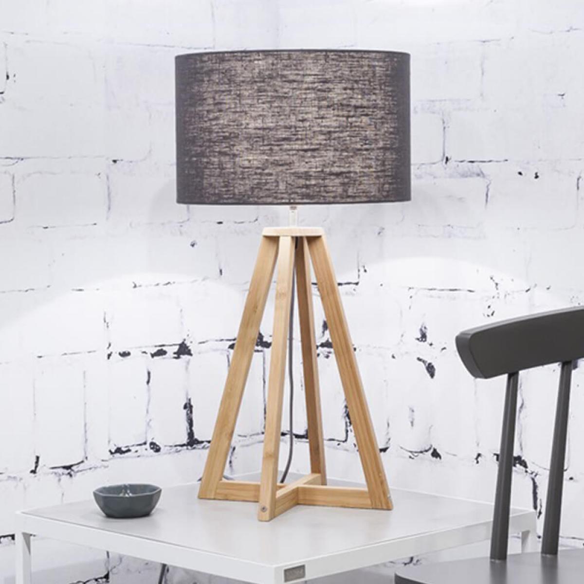 Natural/Dark Grey Everest Bamboo Table Lamp – image 2