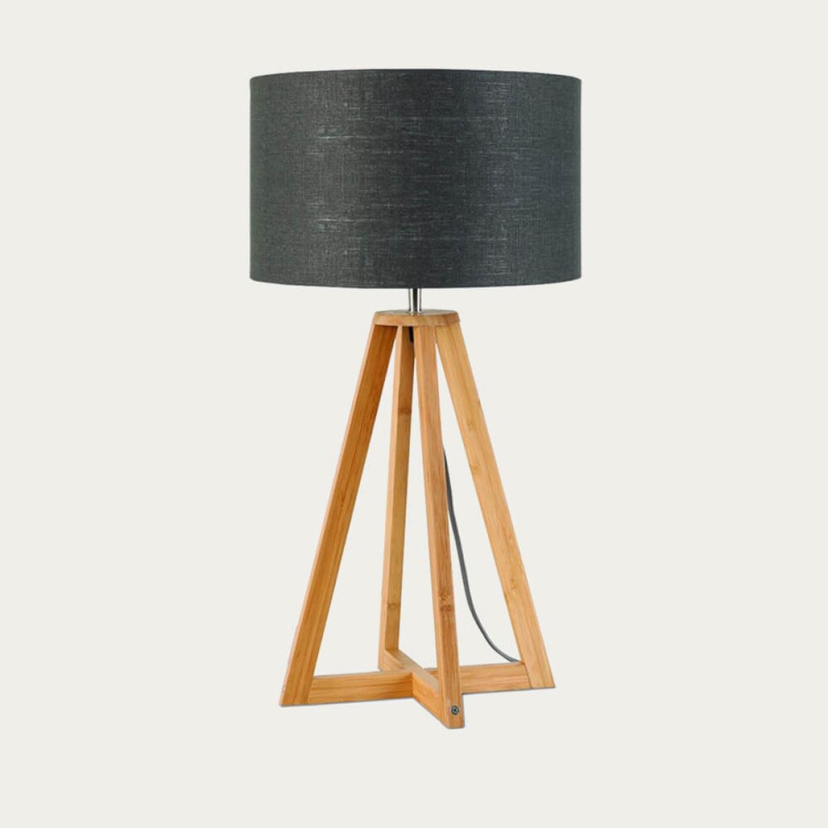 Natural/Dark Grey Everest Bamboo Table Lamp – image 1