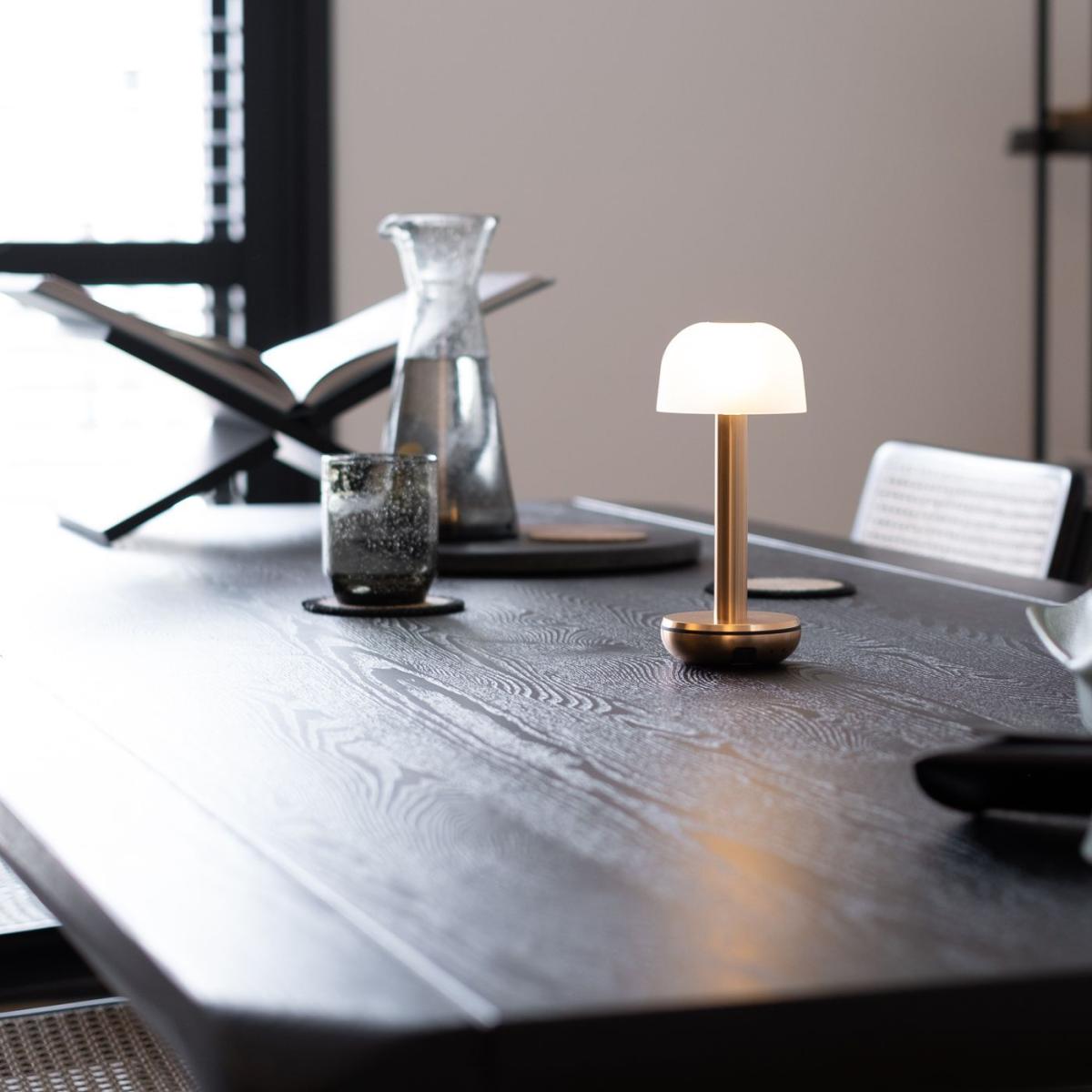 Gold Frosted Glass Two Table Light – image 4
