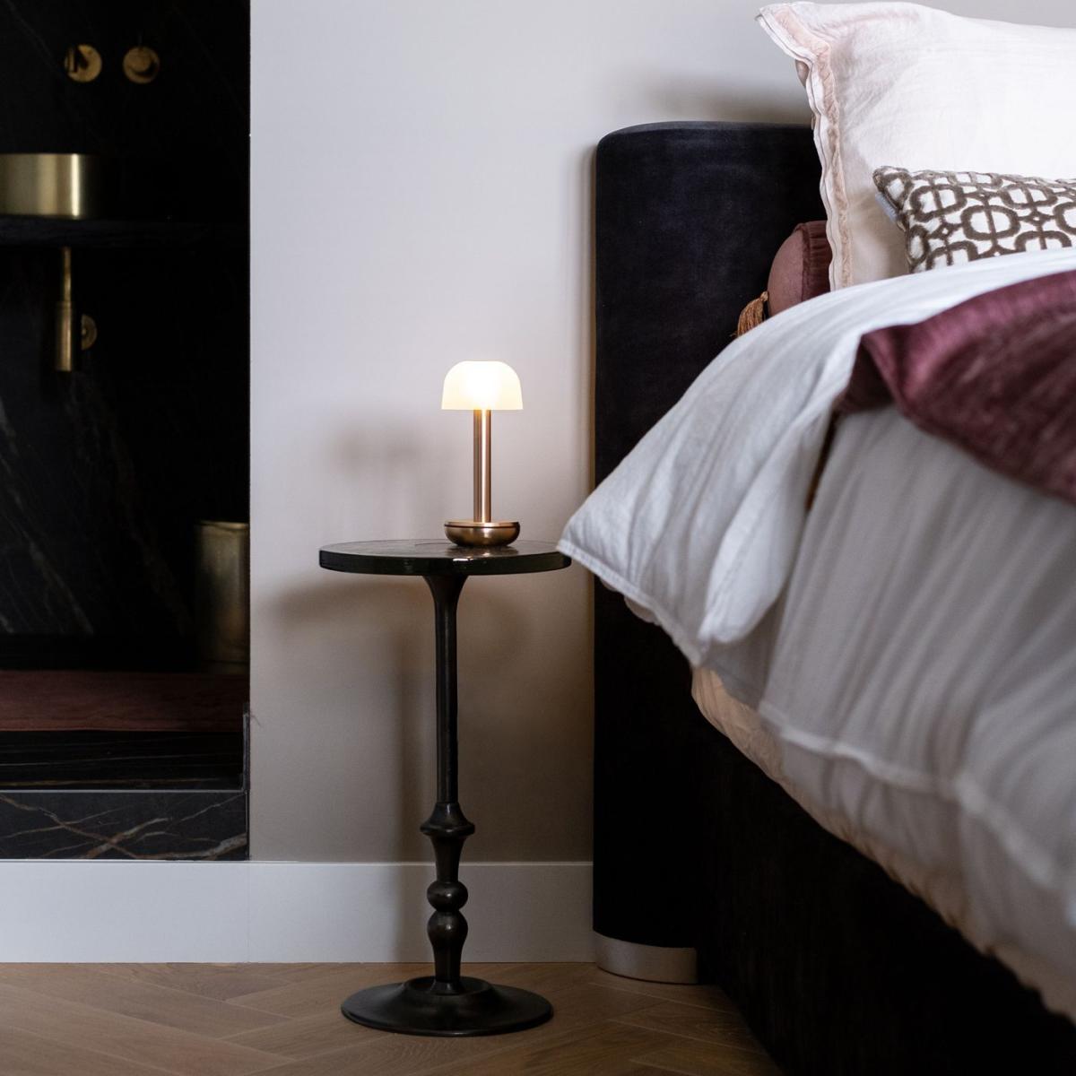 Gold Frosted Glass Two Table Light – image 6