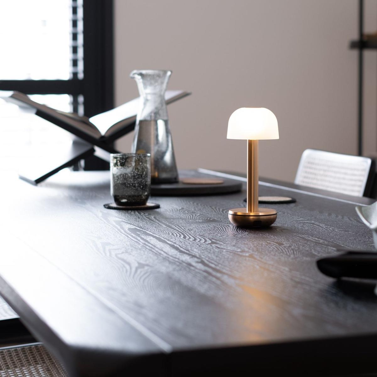 Gold Frosted Glass Two Table Light – image 7